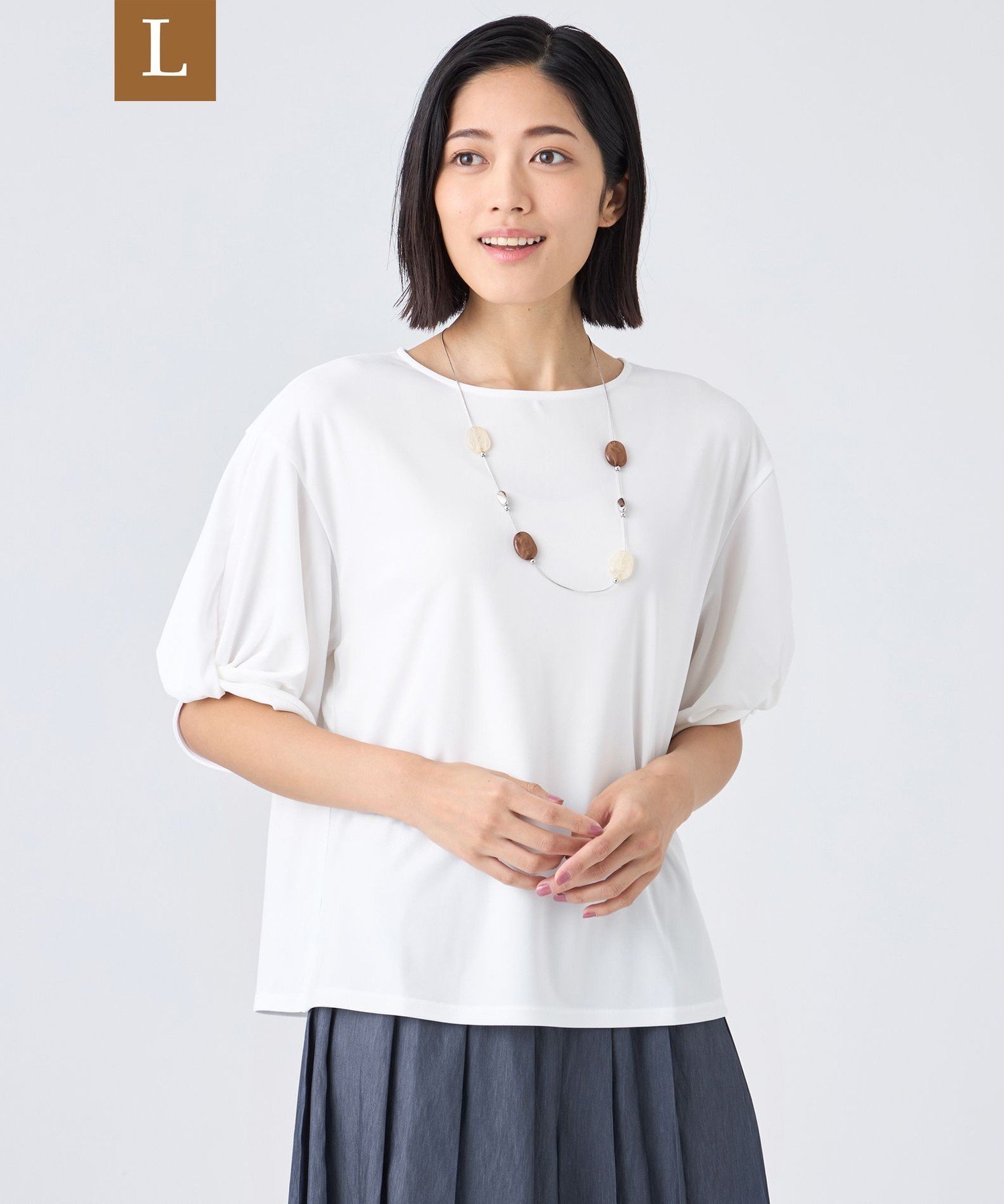 TRANS WORK 【L】【ウォッシャブル・接触冷感・UV・防シワ】強撚スムースカットソー サンヨー エルサイズ トップス カットソー・Tシャツ オレンジ ホワイト グリーン
