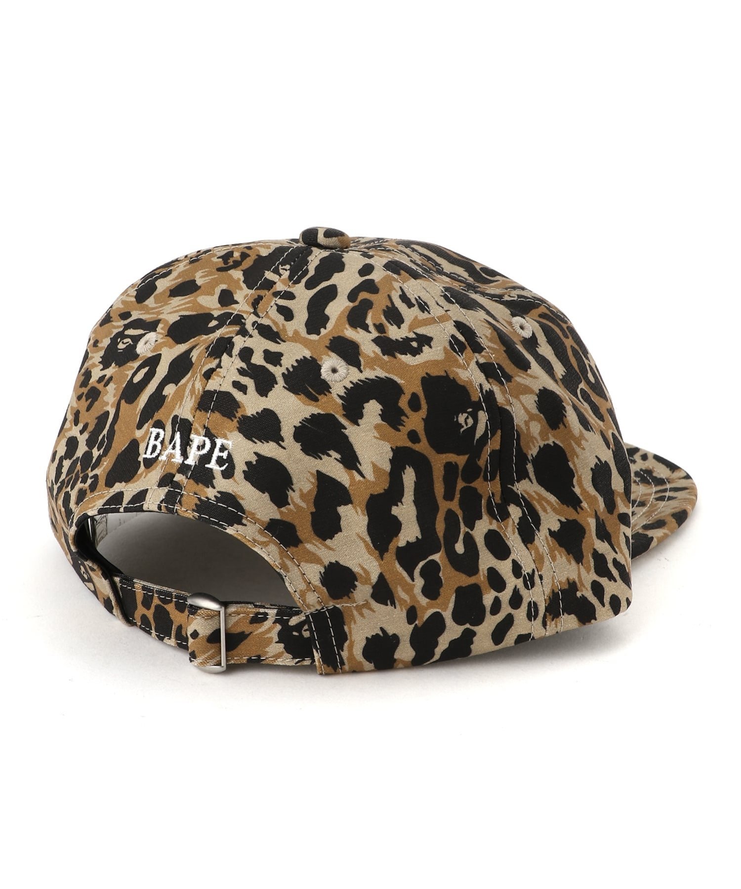 A BATHING APE (M)WILD LEOPARD PATTERN ONE POINT CAP M ア ベイシング エイプ 帽子 キャップ ネイビー ベージュ【送料無料】
