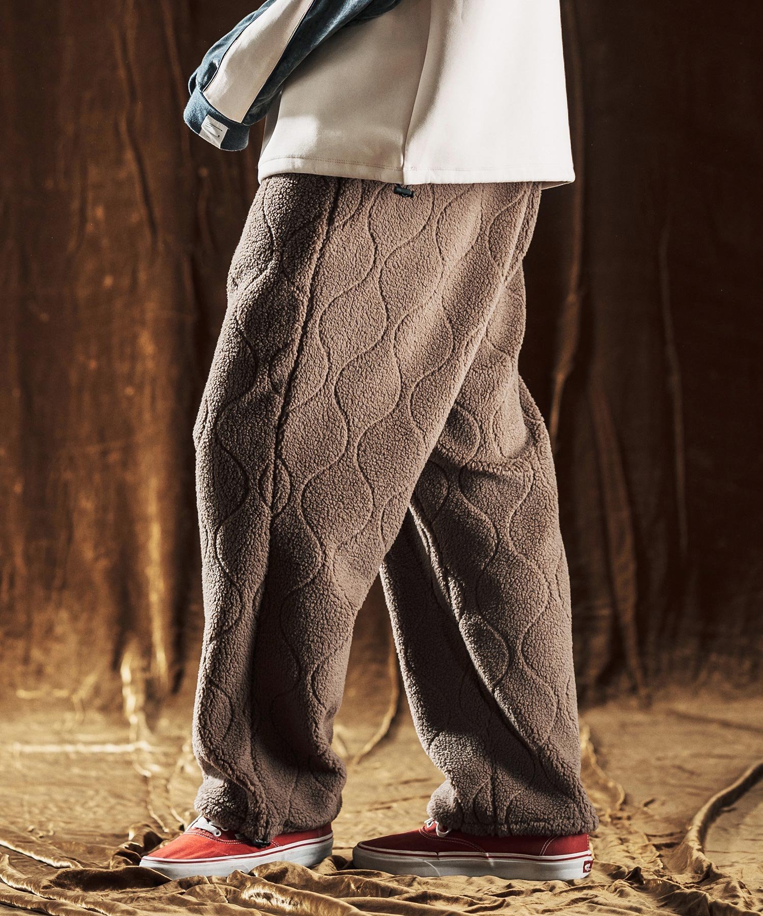 ANGENEHM mp13977-Boa Quilt Pants ボアキルティングパンツ カンビオ パンツ その他のパンツ ベージュ ブラック ブラウン【送料無料】
