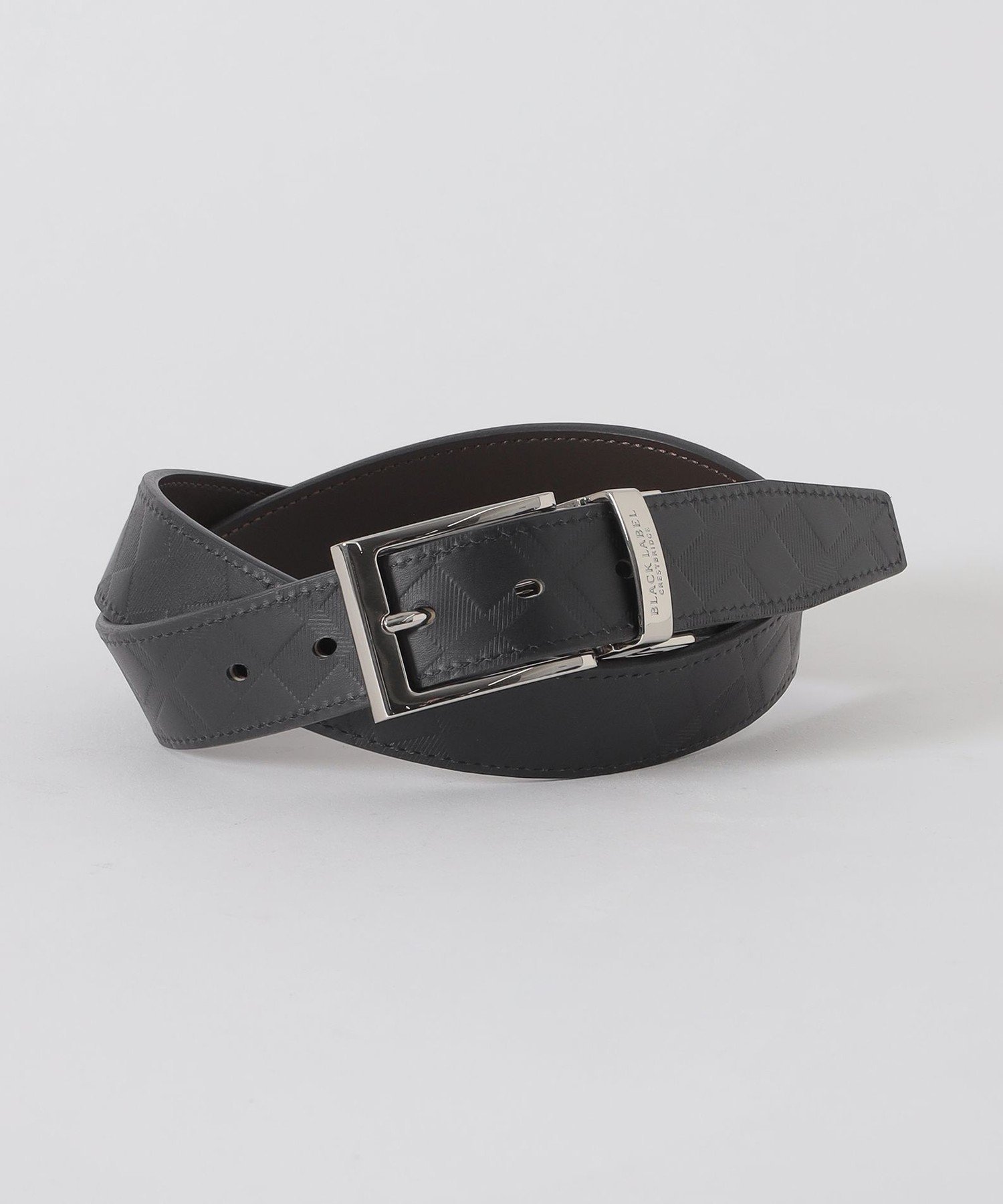 BLACK LABEL CRESTBRIDGE エンボスクレストブリッジチェックリバーシブルベルト ブルーレーベル / ブラックレーベル・クレストブリッジ ファッション雑貨 ベルト ブラウン ブラック グレー【送料無料】