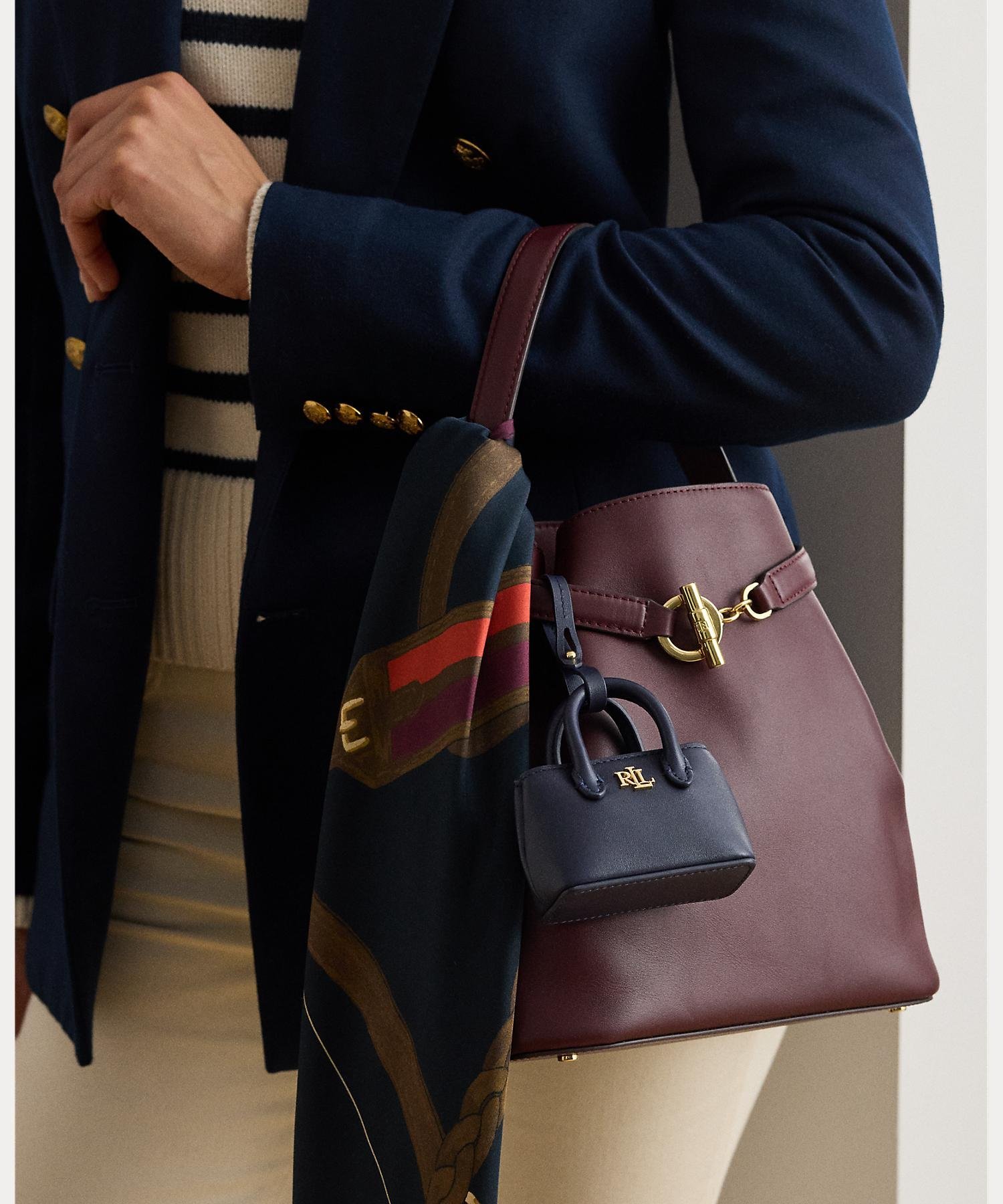 LAUREN RALPH LAUREN レザー Marcy チャーム ラルフローレン ファッション雑貨 チャーム・キーチェーン ネイビー【送料無料】