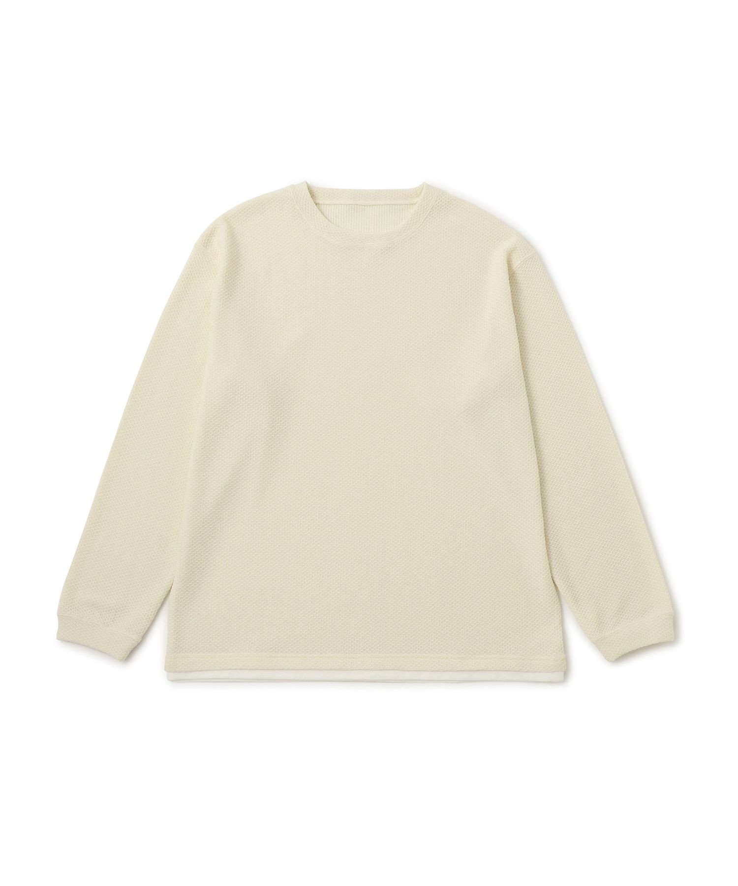 j.n.r.d ツイードフェイクレイヤードプルオーバー ジュン スタンダード ピックス トップス カットソー・Tシャツ ベージュ ネイビー