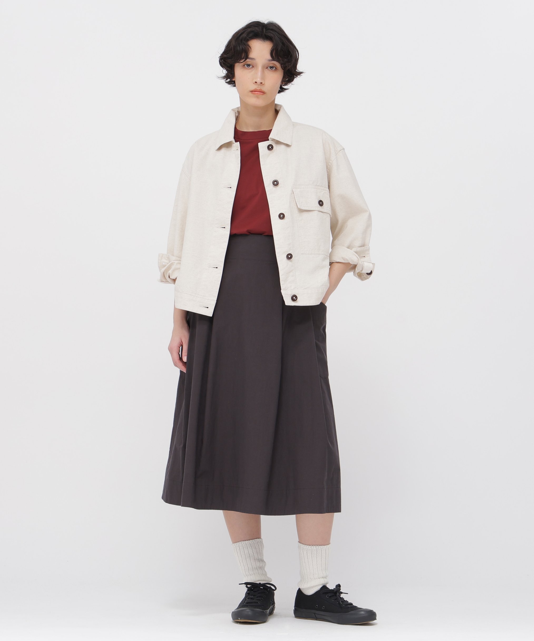 MHL. WASHED COTTON POPLIN SKIRT マーガレット・ハウエル スカート その他のスカート ピンク【送料無料】