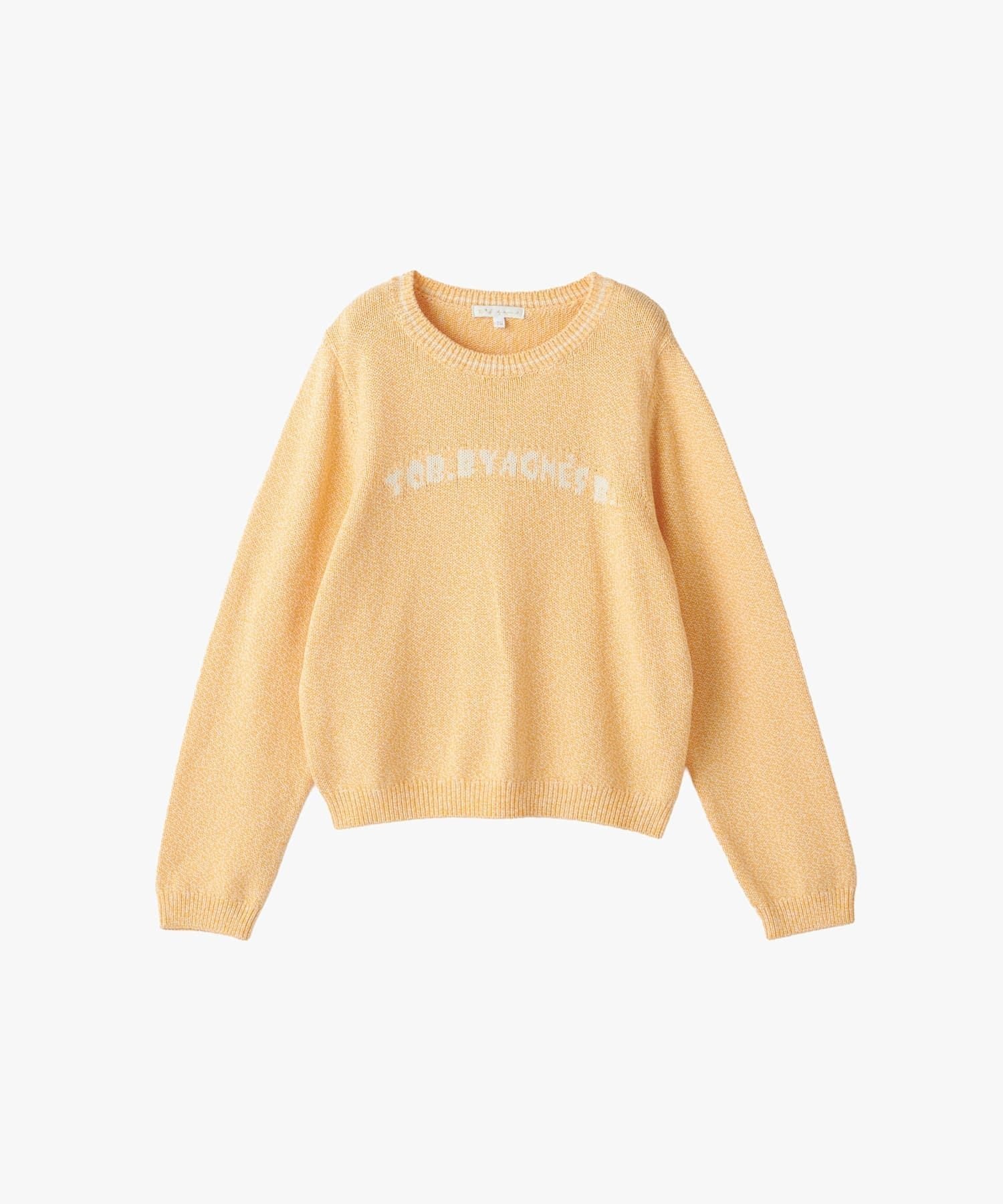 【SALE／46%OFF】To b. by agnes b. ロゴ コットン ナイロン ジャカード 長袖 ニットプルオーバー アニエスベー トップス ニット オレンジ【送料無料】