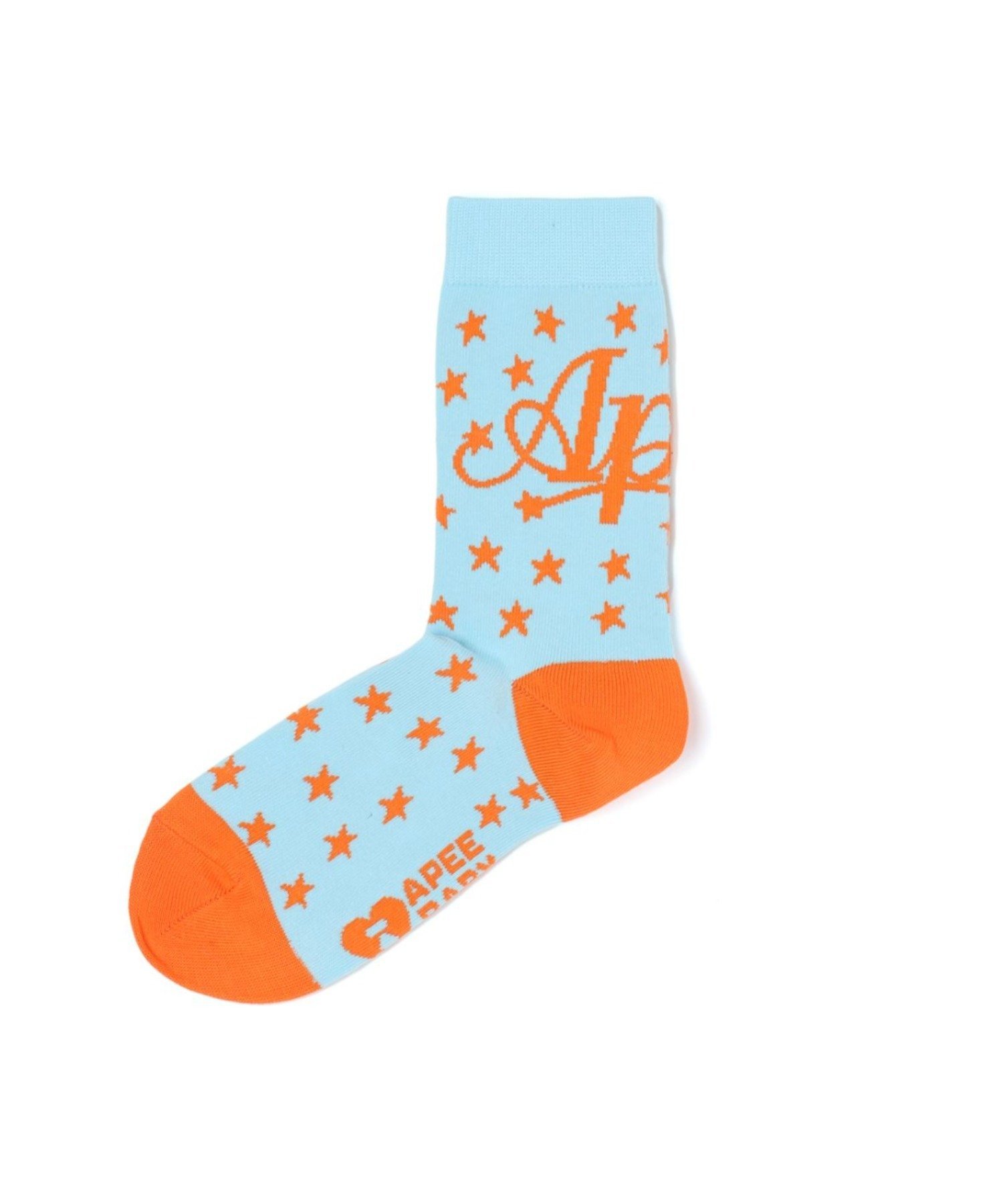 A BATHING APE JACQUARD GRAPHIC SOCKS #4 ア ベイシング エイプ 靴下・レッグウェア 靴下 ブルー ホワイト