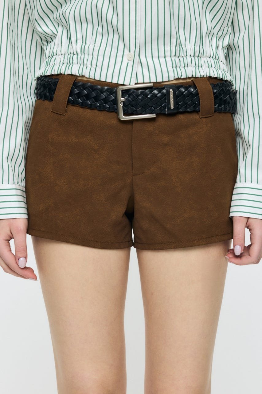 MOUSSY F/SUEDE SHORT パンツ マウジー パンツ その他のパンツ ブラウン ブラック【送料無料】