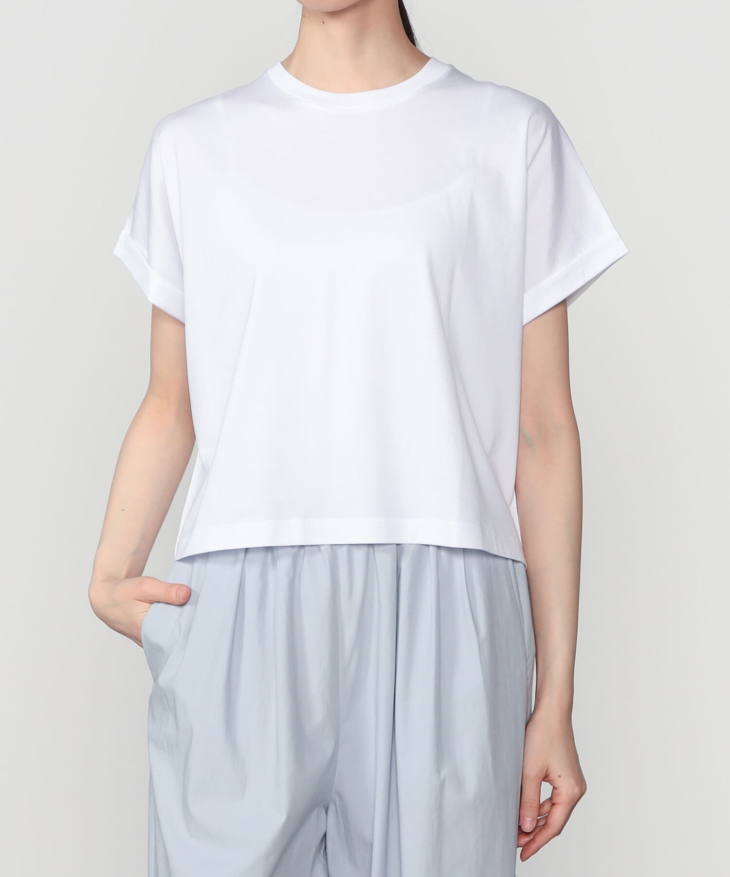 Bshop handvaerk ｜ 60/2 クルーネック ワイドTシャツ WOMEN ビショップ トップス カットソー・Tシャツ ピンク ホワイト ブラック グリーン