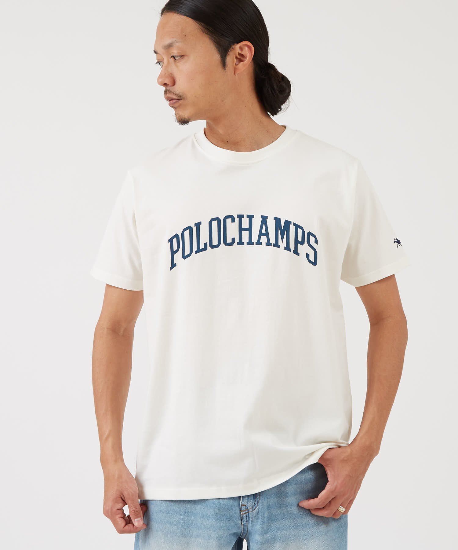 improves POLOCHAMPS カレッジロゴ 半袖Tシャツ インプローブス トップス カットソー・Tシャツ グレー ネイビー ホワイト
