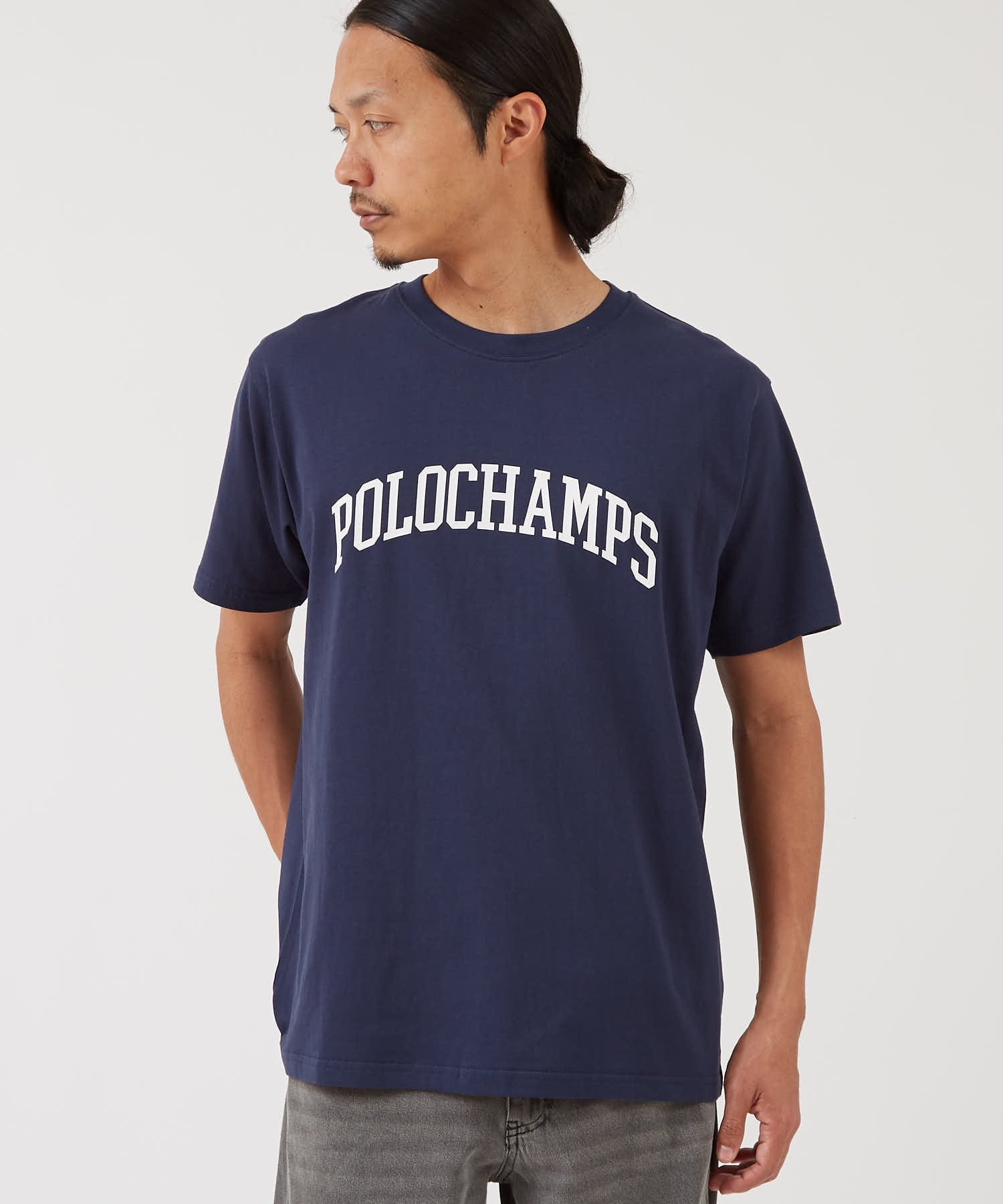 improves POLOCHAMPS カレッジロゴ 半袖Tシャツ インプローブス トップス カットソー・Tシャツ グレー ネイビー ホワイト