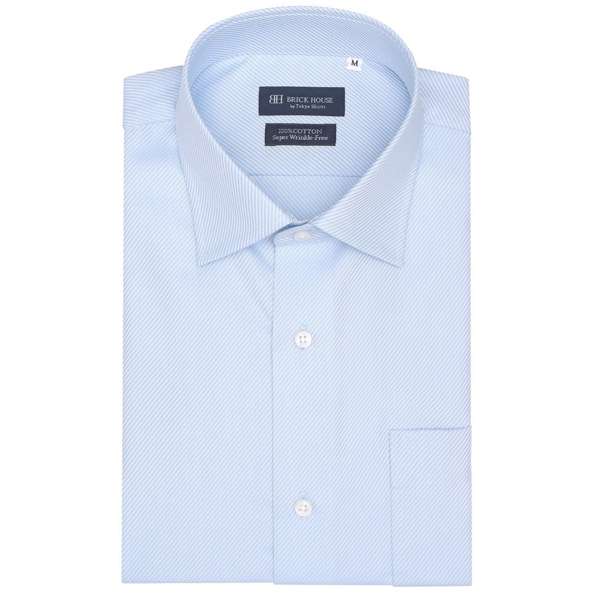 【SALE／26%OFF】BRICK HOUSE by Tokyo Shirts 【超形態安定】【接触冷感】 ワイド 半袖 形態安定 綿100% ワイシャツ BM01K300AA46W4V-10 トーキョーシャツ スーツ・フォーマル Yシャツ・カッターシャツ ブルー【送料無料】