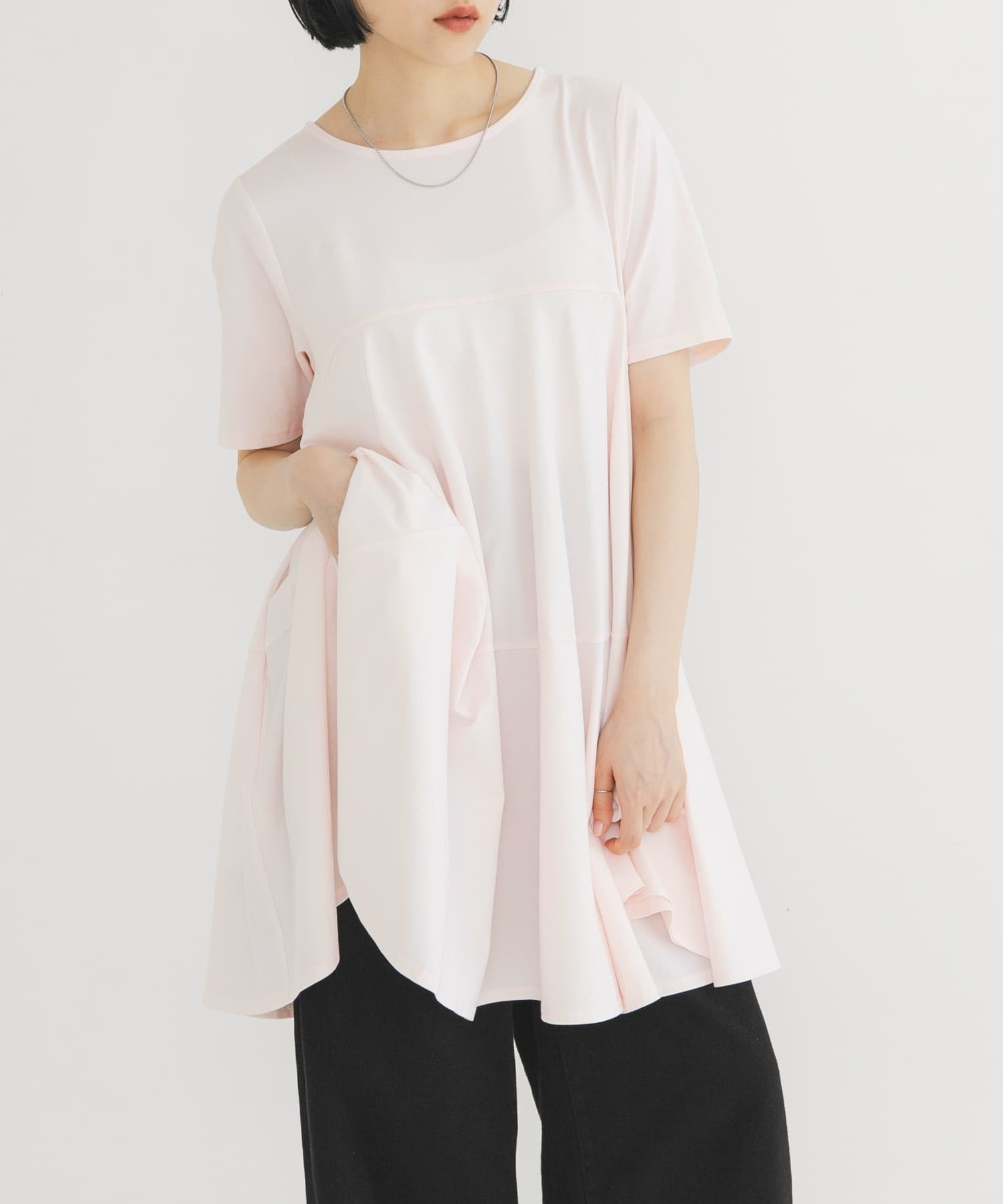 【SALE／40%OFF】KBF ボリュームヘムカットミニワンピース ケービーエフ ワンピース・ドレス ワンピース ブラック ピンク ホワイト【送料無料】 stylife-15721633 Rakuten Fashion サンプル画像2