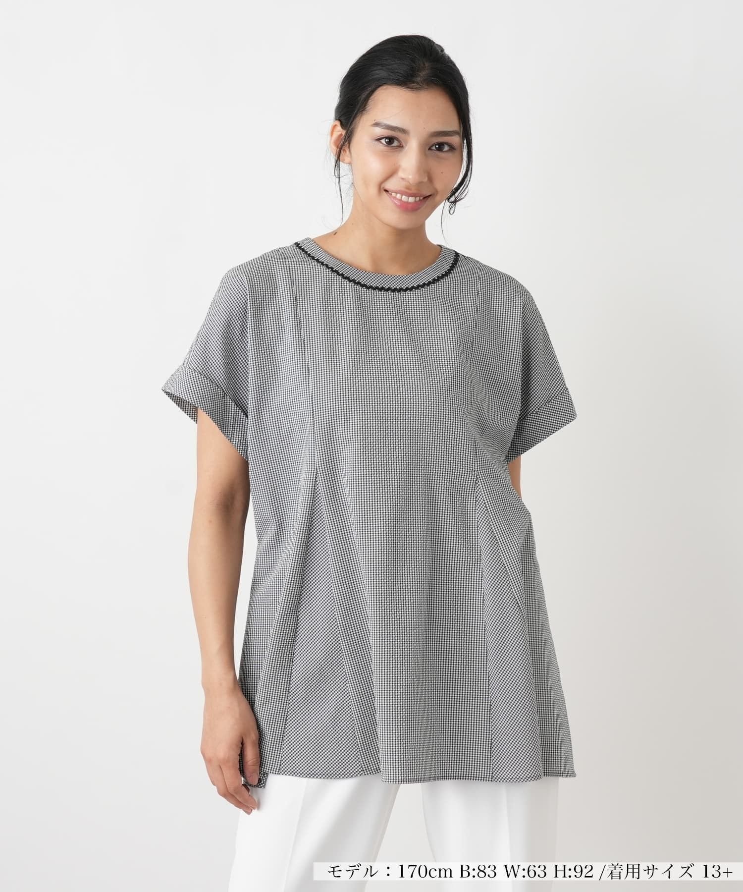 Leilian PLUS HOUSE ブラウス レリアン プラスハウス トップス シャツ・ブラウス ブラック