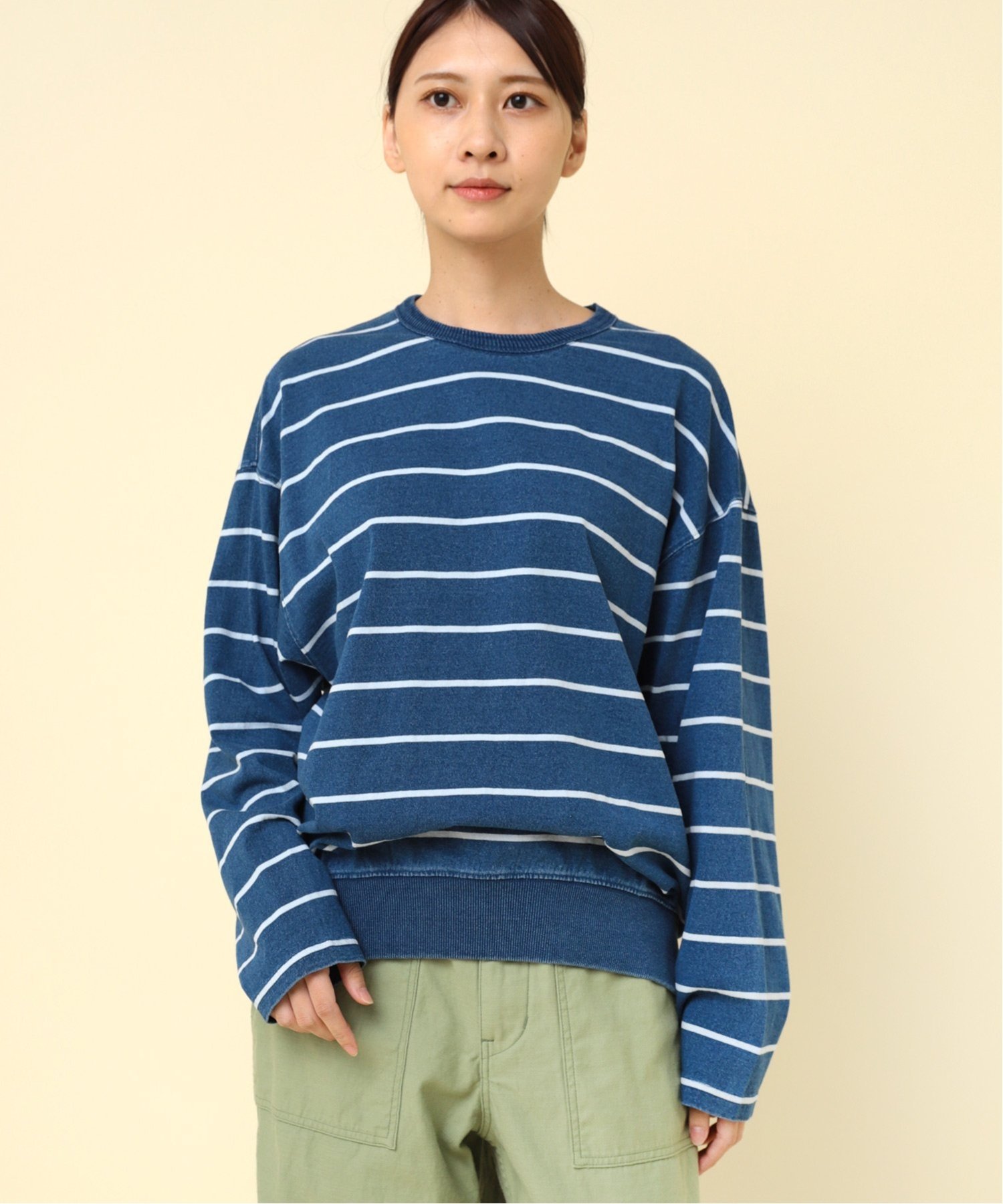 FAHERTY BRAND ボーダー Tシャツ ライトウォッシュ インディゴ FAHERTY BRAND ボーダー Tシャツ ライトウォッシュ インディゴ