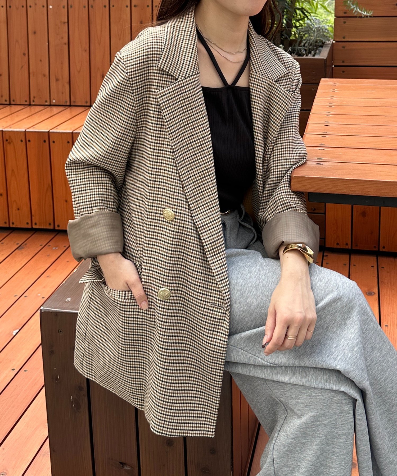 Thevon. GOLDボタンテーラードジャケット ゼヴォン ジャケット・アウター テーラードジャケット・ブレザー ブラウン ベージュ ネイビー【送料無料】