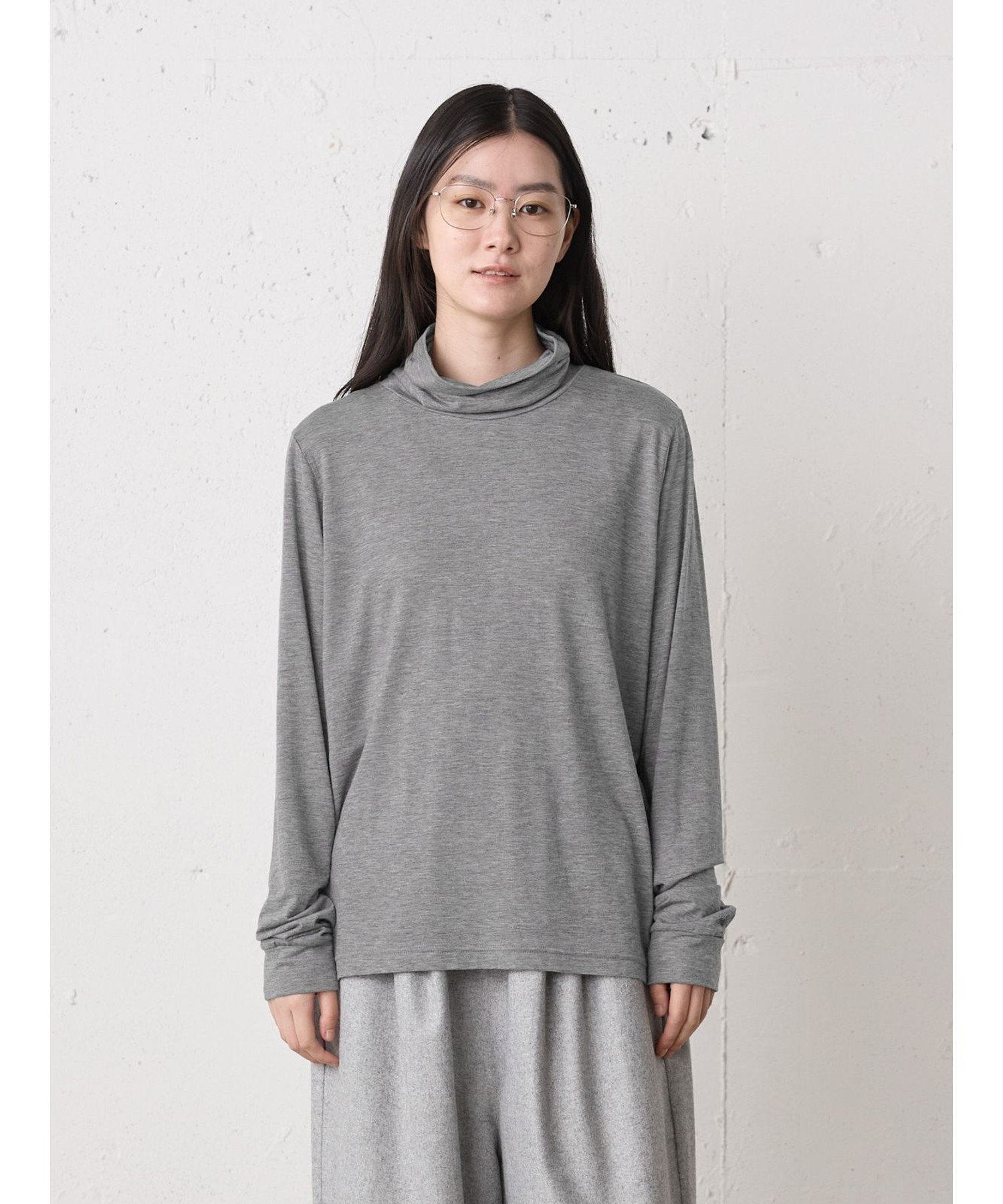 MidiUmi MidiUmi スムースタッチハイネックプルオーバー マーコート トップス カットソー・Tシャツ ブラック グレー【送料無料】