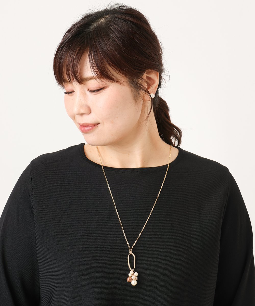 eur3 メタルサークルパールモチーフネックレス エウルキューブ アクセサリー・腕時計 ネックレス シルバー ゴールド【送料無料】