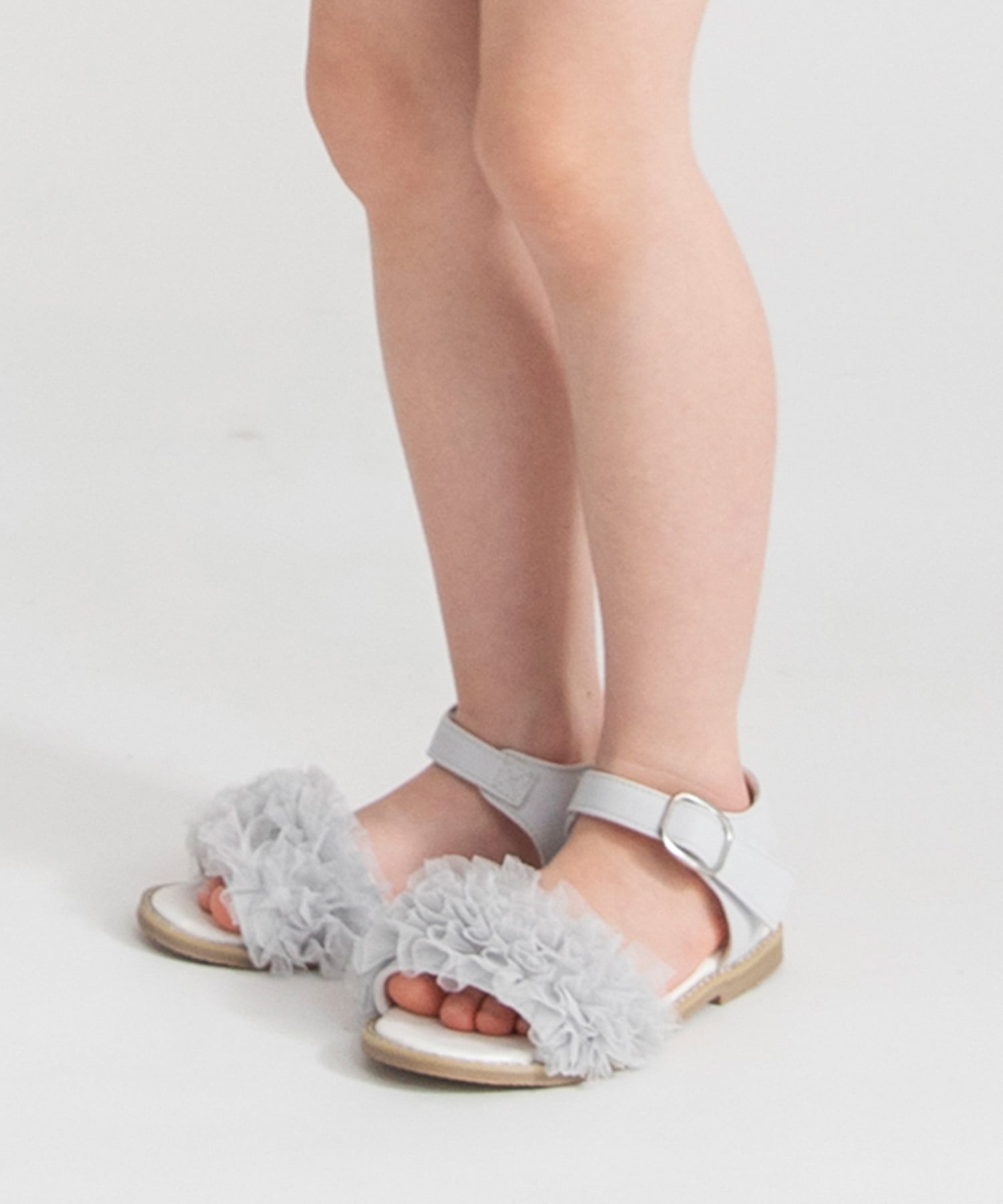 【SALE／15%OFF】branshes チュールフリルサンダル ブランシェス シューズ・靴 サンダル グレー ピンク