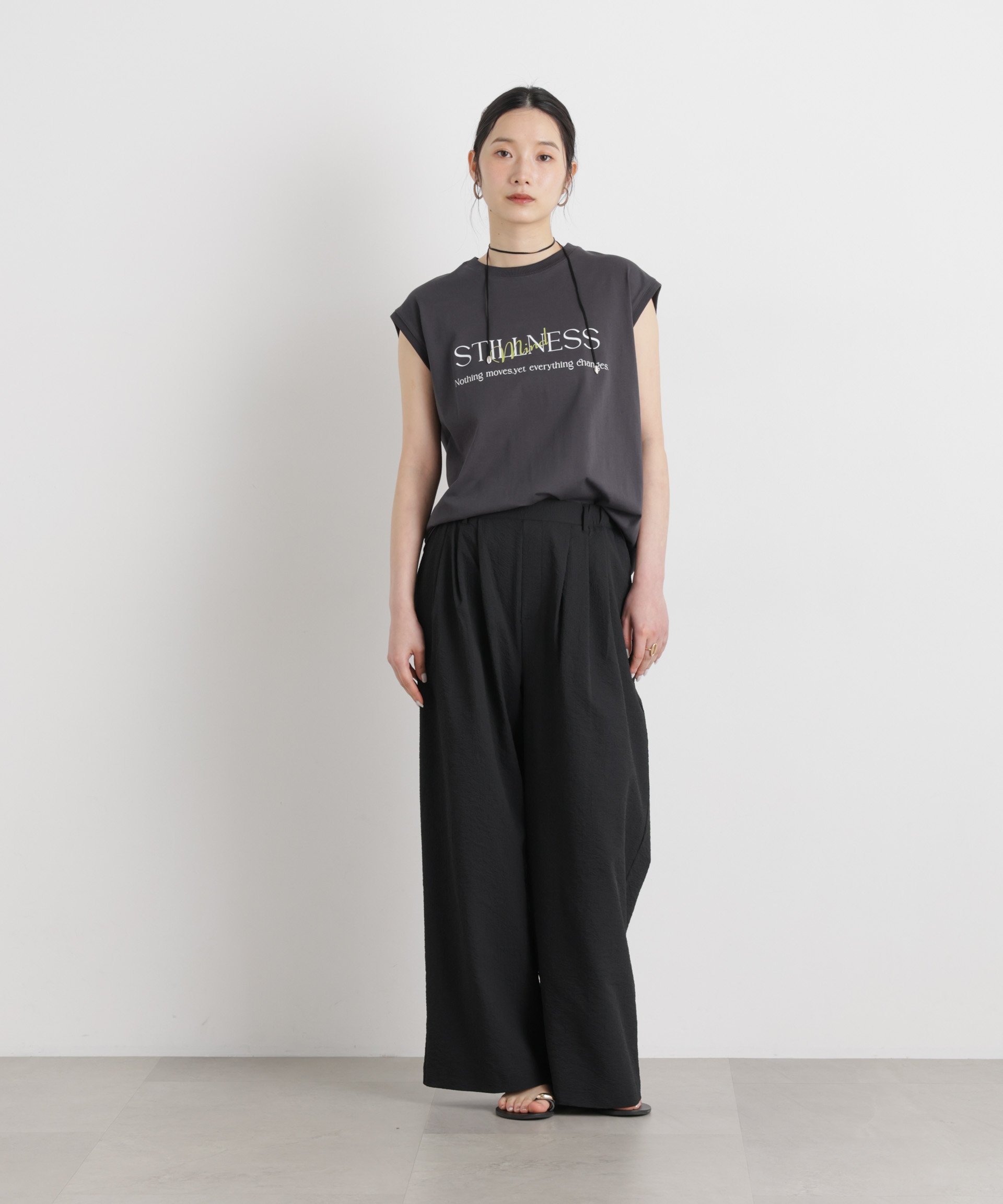 【SALE／20%OFF】NANO universe THOUSAND MILE/SEERSUCKER WIDE PANTS(セットアップ可) ナノユニバース パンツ その他のパンツ ブラック【送料無料】 stylife-15669919 Rakuten Fashion サンプル画像3