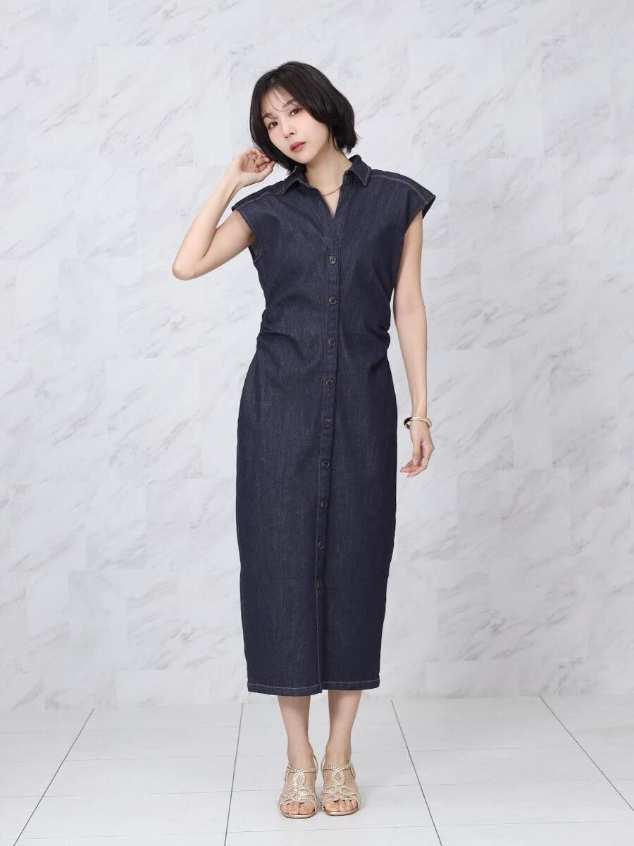 【SALE／48%OFF】FENNEL デニムスキッパーワンピース ヴァン ワンピース・ドレス その他のワンピース・ドレス ネイビー【送料無料】