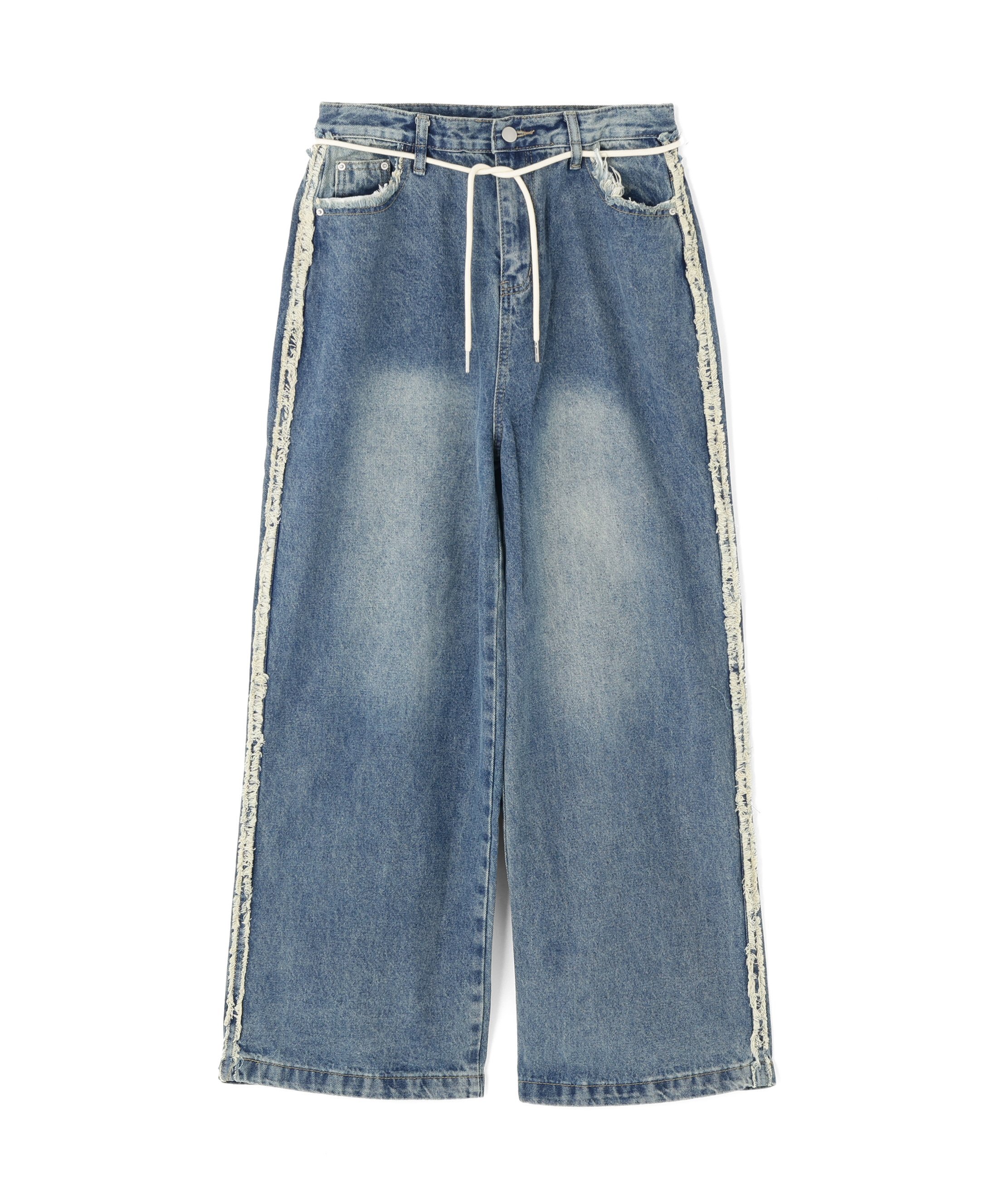 LHP SIS/エスアイエス/Side Fringe Denim Pants エルエイチピー パンツ その他のパンツ ブラック ブルー