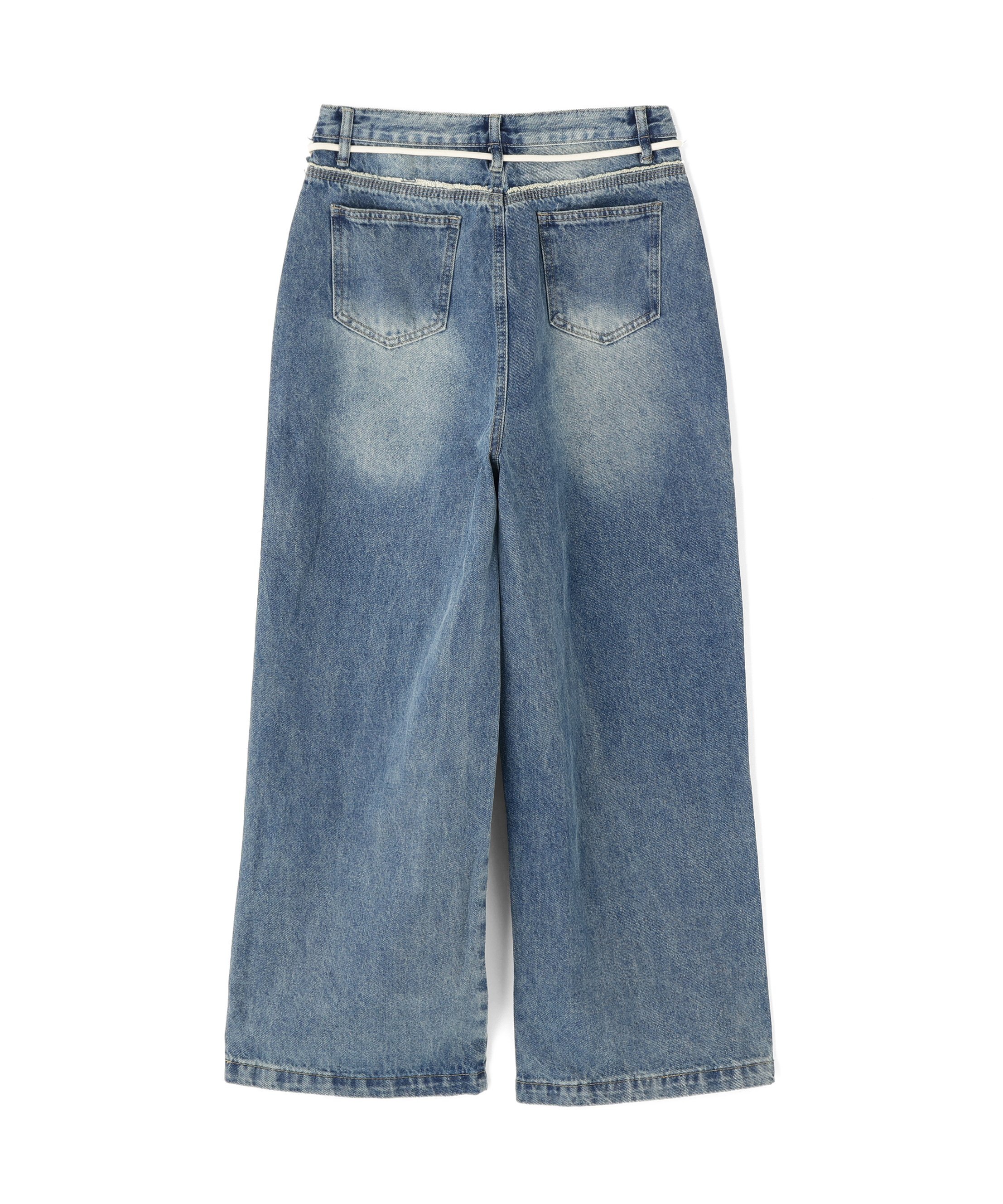 LHP SIS/エスアイエス/Side Fringe Denim Pants エルエイチピー パンツ その他のパンツ ブラック ブルー