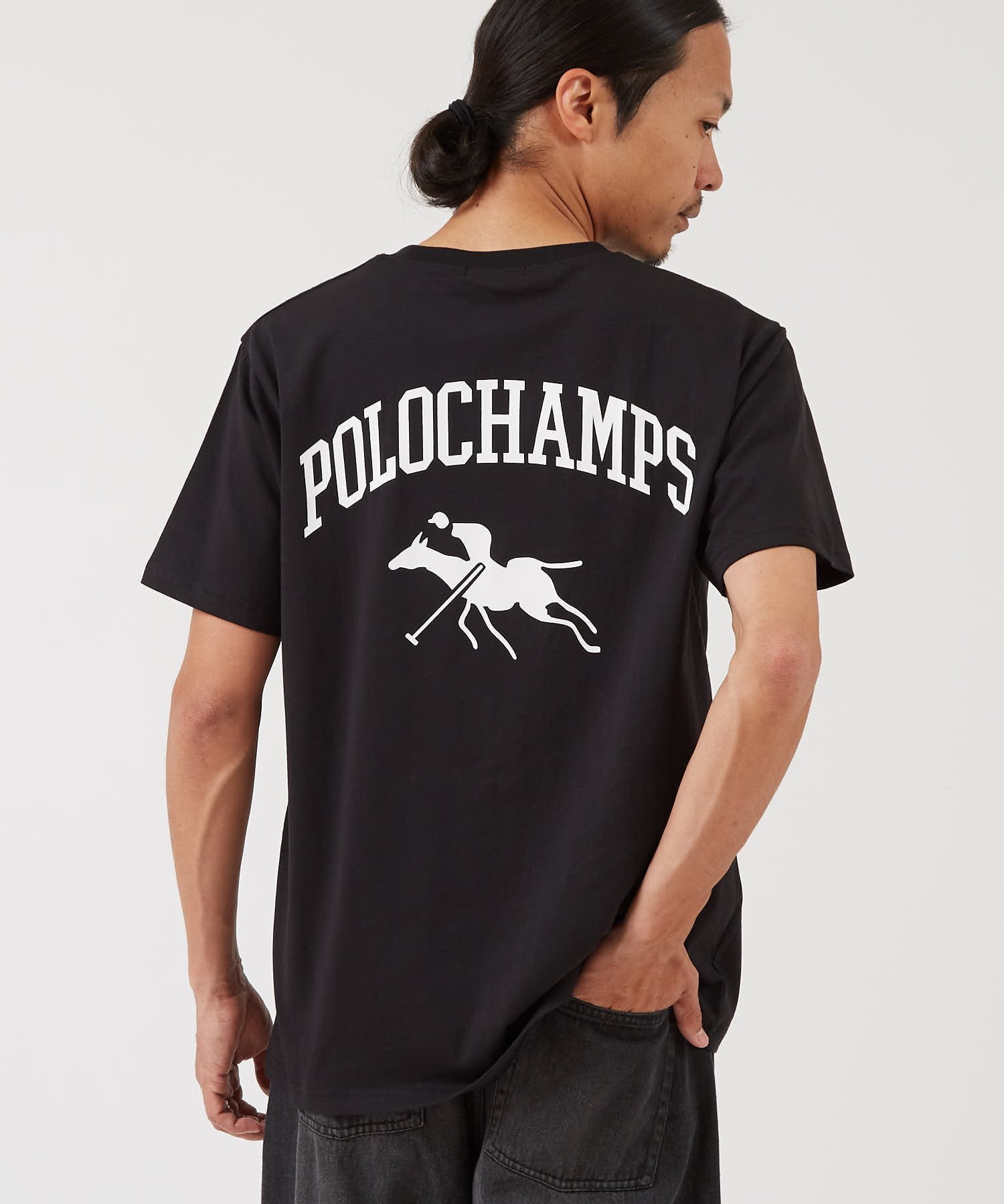 improves POLOCHAMPS バッグロゴ 半袖Tシャツ インプローブス トップス カットソー・Tシャツ グレー ホワイト ブラック