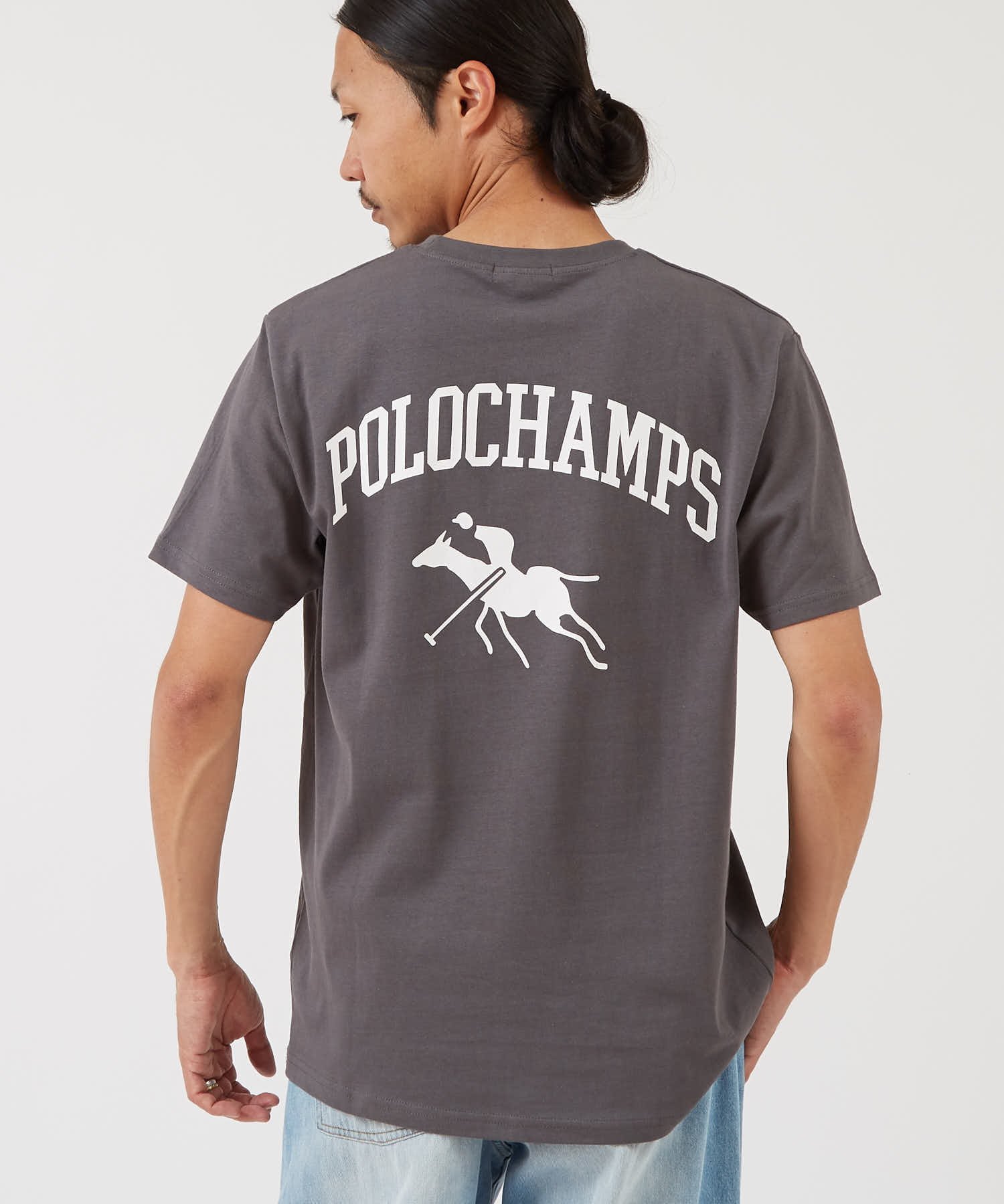 improves POLOCHAMPS バッグロゴ 半袖Tシャツ インプローブス トップス カットソー・Tシャツ グレー ホワイト ブラック