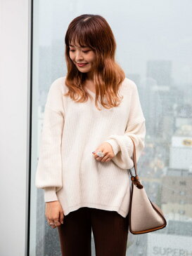 【SALE/75%OFF】earth music&ecology Natural Label Vネック畦ニットプルオーバー アースミュージック&エコロジー ニット 長袖ニット ブルー ホワイト グレー ブラック ピンク ベージュ ブラウン イエロー