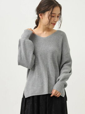 【SALE/75%OFF】earth music&ecology Natural Label Vネック畦ニットプルオーバー アースミュージック&エコロジー ニット 長袖ニット ブルー ホワイト グレー ブラック ピンク ベージュ ブラウン イエロー