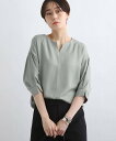 【SALE/20%OFF】INDIVI 【洗える】袖ボリュームブラウス インディヴィ シャツ/ブラウス シャツ/ブラウスその他 グリーン ベージュ ネイビー【送料無料】