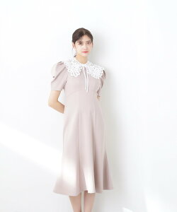 JILL by JILLSTUART レースカラーカットソーワンピース ジル バイ ジル スチュアート ワンピース・ドレス その他のワンピース・ドレス ベージュ ブラック【送料無料】