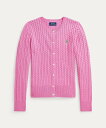 POLO RALPH LAUREN (ガールズ 7才~16才)ミニケーブル コットン カーディガン ラルフローレン トップス カーディガン ピンク【送料無料】