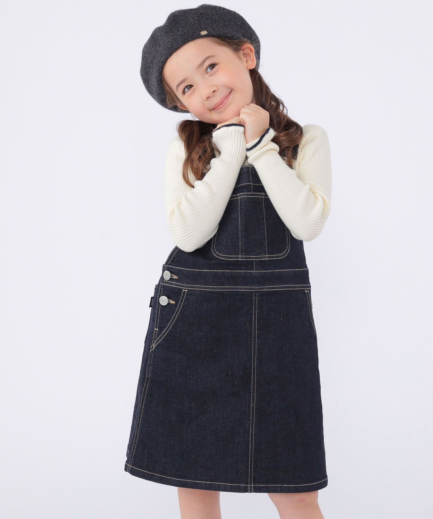 SHIPS KIDS SHIPS KIDS:100~130cm /デニム オーバーオール スカート シップス ワンピース・ドレス ジャンパースカート ネイビー【送料無料】
