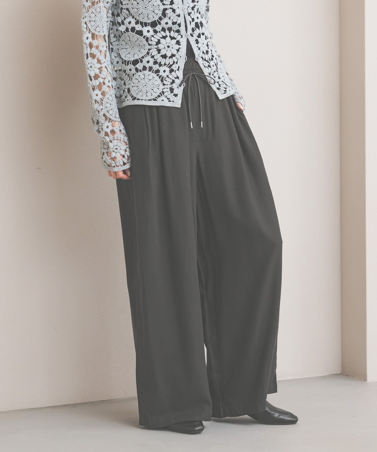 【SALE／30%OFF】GLOBAL WORK フレンチリネンワイドパンツ/600996 グローバルワーク パンツ その他のパンツ ブラウン ブラック グレー ベージュ【送料無料】 stylife-15516796 Rakuten Fashion サンプル画像3
