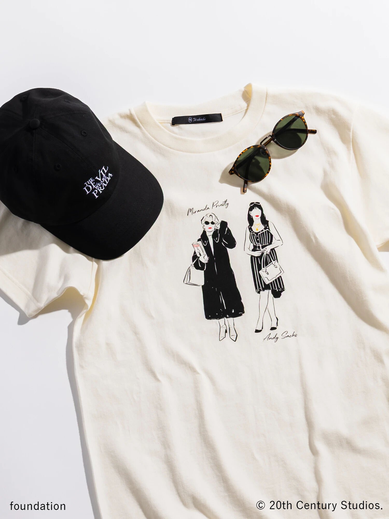 Te chichi 【プラダを着た悪魔】ミランダ&アンドレアTシャツ テチチ トップス カットソー・Tシャツ ホワイト