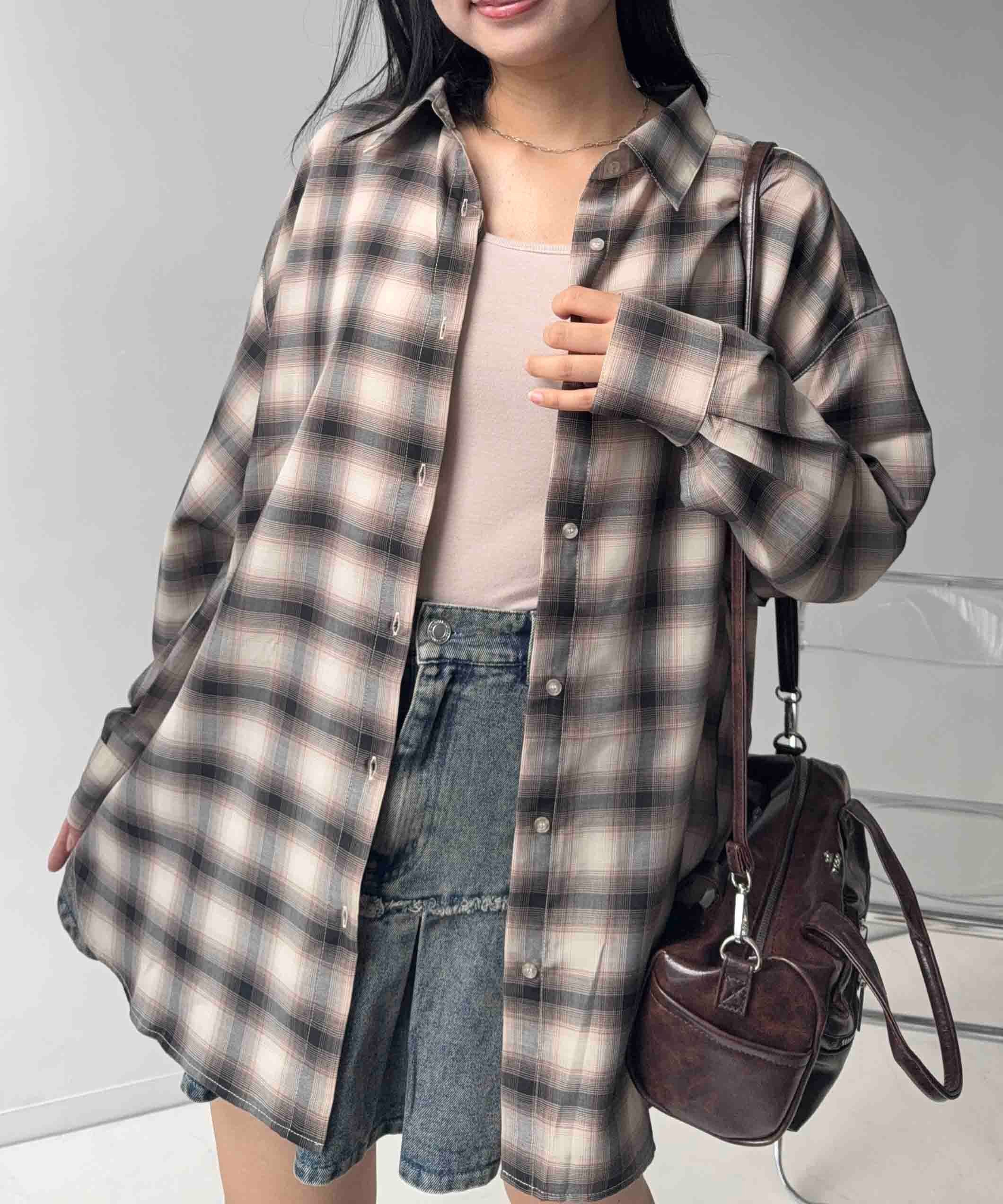 【SALE／30%OFF】AS KNOW AS plus ○『2WAY/体型カバー/ゆったりサイズ』 ビスチェアレンジシャツ【UNISEX ITEM】 アズノゥアズプラス トップス シャツ・ブラウス グレー【送料無料】
