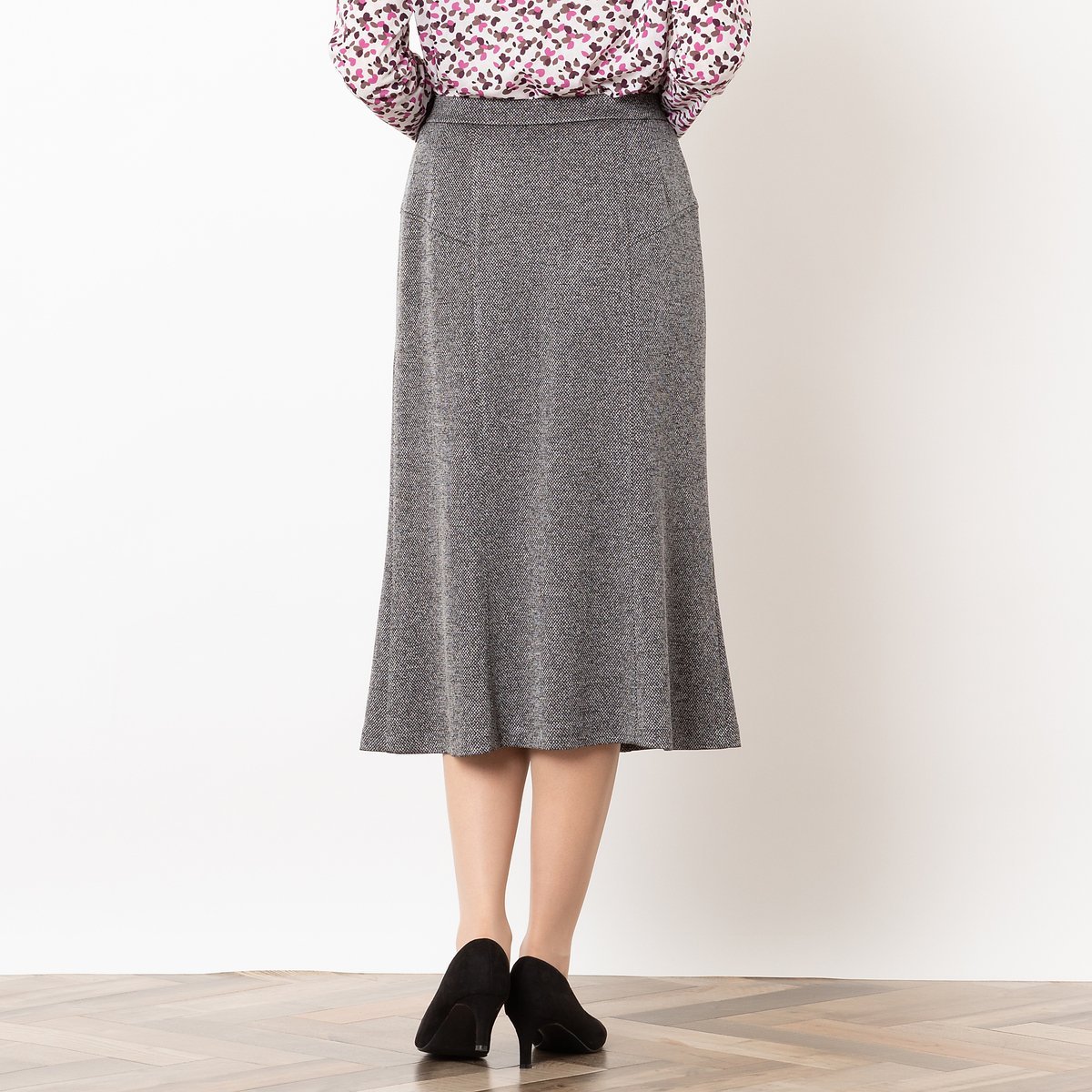 LOBJIE セミフレア6枚接ぎスカート【セットアップ可】 ロブジェ スカート その他のスカート グレー【送料無料】