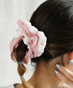 Fun&Daily F&D:リボンファブリックシュシュ ファンアンドデイリー ヘアアクセサリー ヘアゴム ピンク