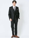 TAKA-Q ウール混ストレッチ スリムフィット 2ボタン3ピーススーツ シャドーストライプ黒 【25SS】 メンズ セットアップ ジャケット ビジネス カジュ...