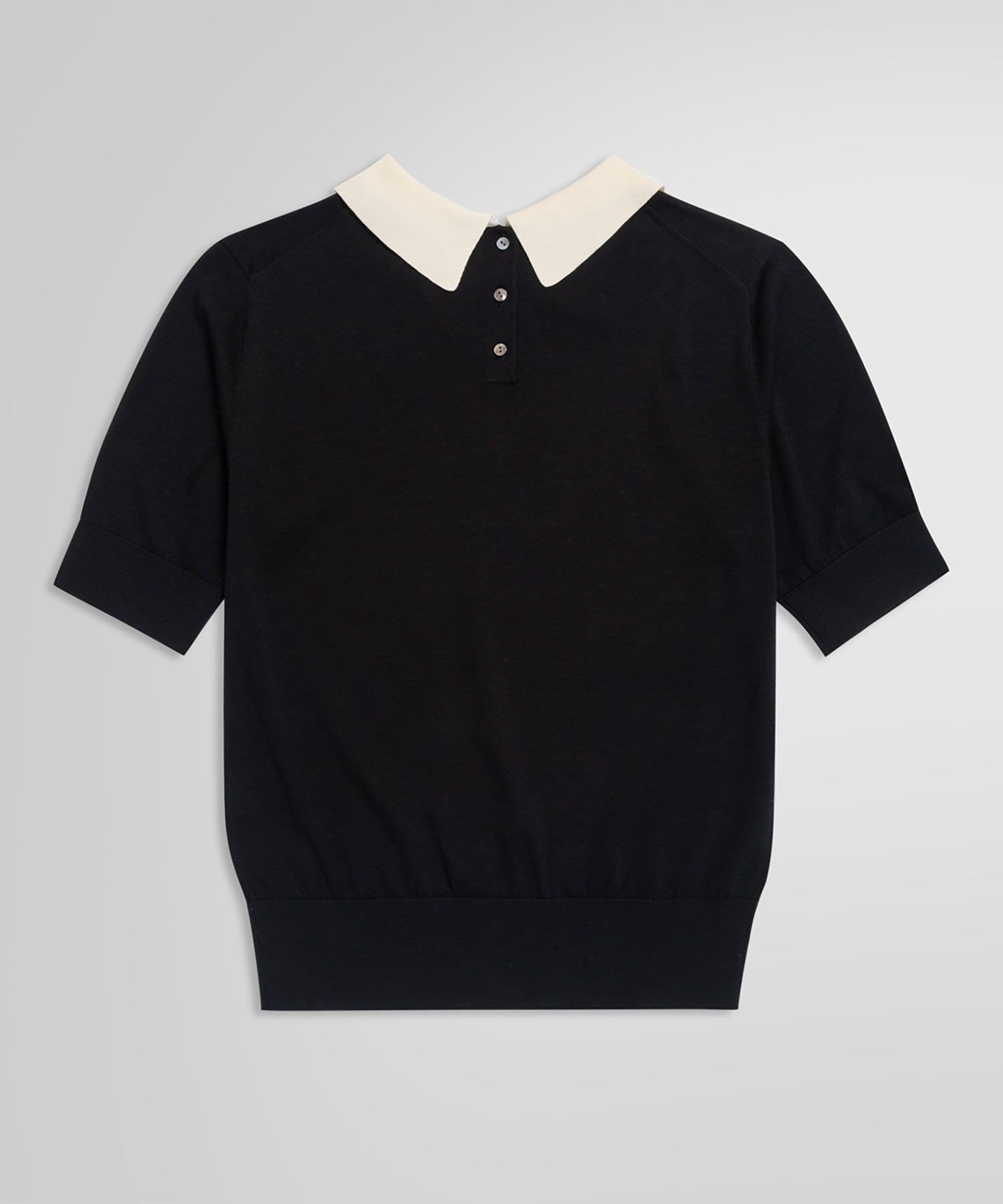 BROOKS BROTHERS キュプラ/コットン バイカラー ポロセーター ブルックス ブラザーズ トップス ニット ブラック【送料無料】