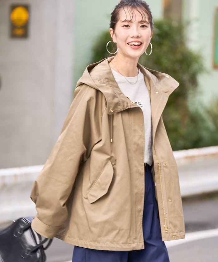 FREAK'S STORE フレア フーディー ショート ブルゾン【限定展開】 25SS フリークスストア ジャケット・アウター ブルゾン・ジャンパー ベージュ ネイビー ブラック【送料無料】