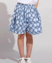 BeBe 【お揃い】復刻アーカイブタイル柄フレアキュロットパンツ(90~150cm) ベベ オンライン ストア パンツ キュロット ブルー【送料無料】