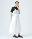 BEAMS HEART WOMEN 裾 バルーン ジャンパー スカート ビームス ハート ワンピース・ドレス その他のワンピース・ドレス ブラック ホワイト【送...