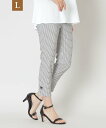 TO BE CHIC 【L】ウインドウペン スリムパンツ サンヨー エルサイズ パンツ その他のパンツ ブラック ホワイト【送料無料】