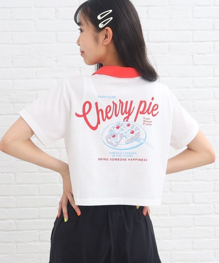 PINK-latte Y2K気分♪襟付きコンパクトTシャツ ピンク ラテ トップス カットソー・Tシャツ ホワイト ピンク ブルーのサムネイル