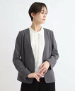 【SALE/60%OFF】INDIVI 【日本製/洗える】トリアセテート混ノーカラージャケット インディヴィ スーツ・フォーマル セットアップスーツ ブラック ...