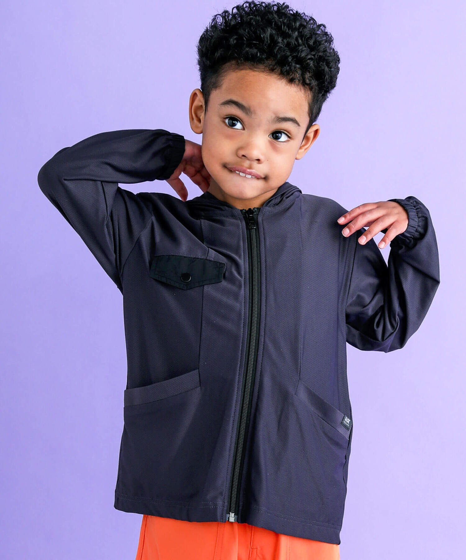 【SALE／60%OFF】WASK 【接触冷感/速乾/UVカット】異素材ポケットメッシュポケッタブルパーカー(100~160cm) ベベ オンライン ストア ジャケット・アウター テーラードジャケット・ブレザー ブラック