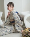 【SALE/29%OFF】utatane utatane*注染工房 日本製小幅生地使用 浴衣3点セット すすき灰青ぼかし ウタタネ 着物・浴衣・和装小物 浴衣 ...