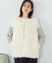【SALE/40%OFF】COMME CA ISM ふわふわフェイクファー ボリュームジレ コムサイズム トップス ベスト・ジレ グレー ホワイト【送料無料】