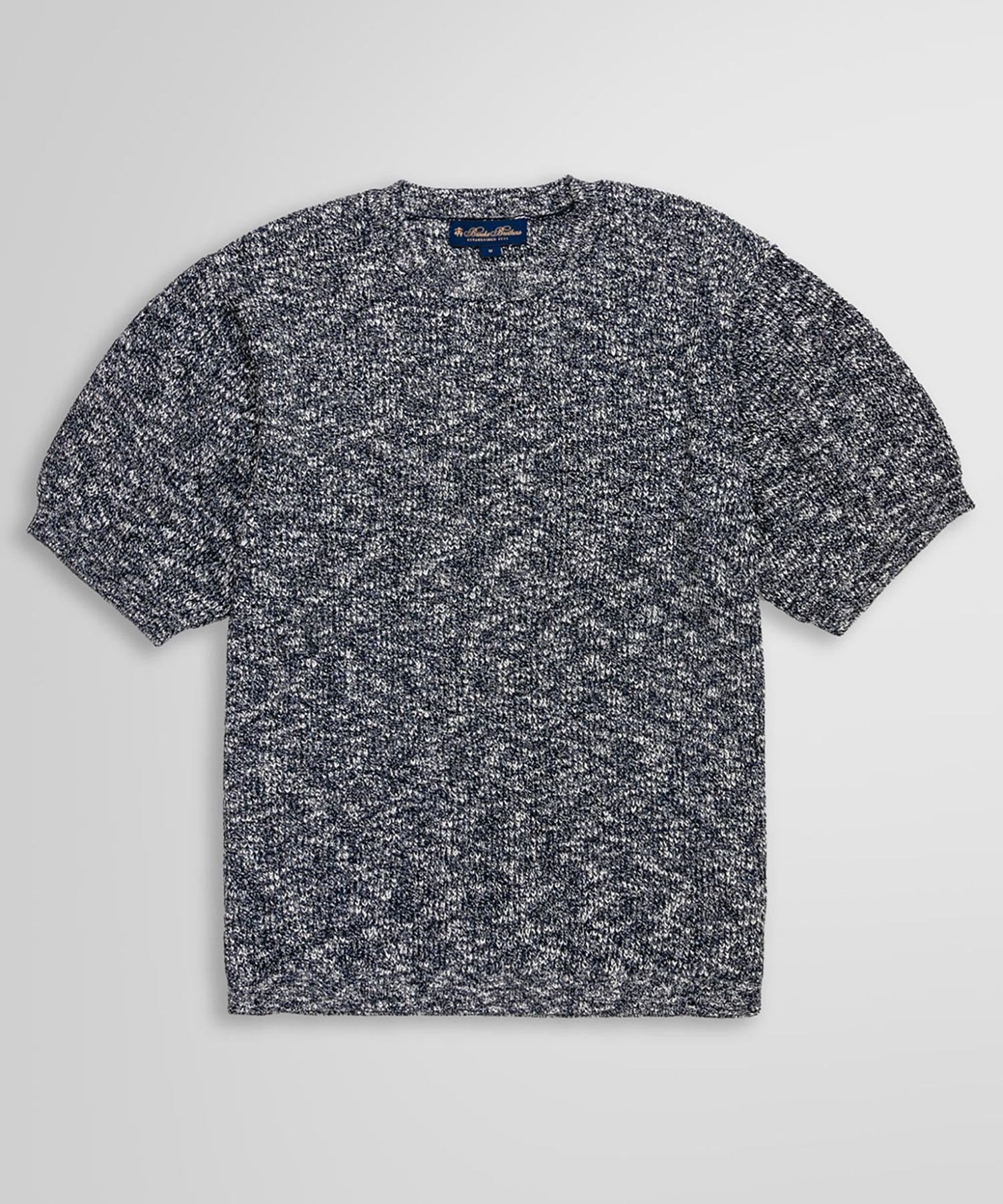 【SALE／65%OFF】BROOKS BROTHERS レーヨン/コットンブレンド クルーネック ショートスリーブセーター ブルックス ブラザーズ トップス ニット ネイビー ブラウン【送料無料】